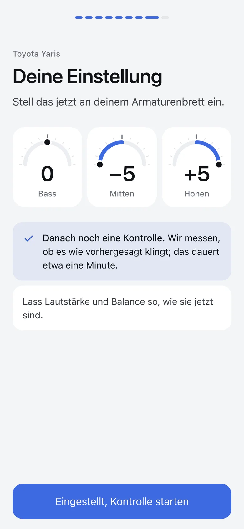Tuno-Ergebnis für einen Toyota Yaris: Score 65